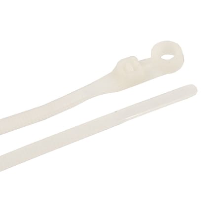 Forney Mounting Cable Tie, 8 in L, 2 in Max Bundle Dia., Natural, Nylon 6/6, 50 lb Strength, #8 to #10 Screw, 25 PK 62104
